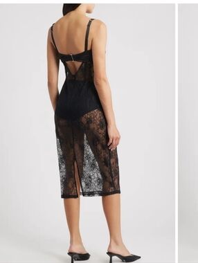 ARTLESS FOREVER Women's Black Mixed Media Lace Dress SMALL